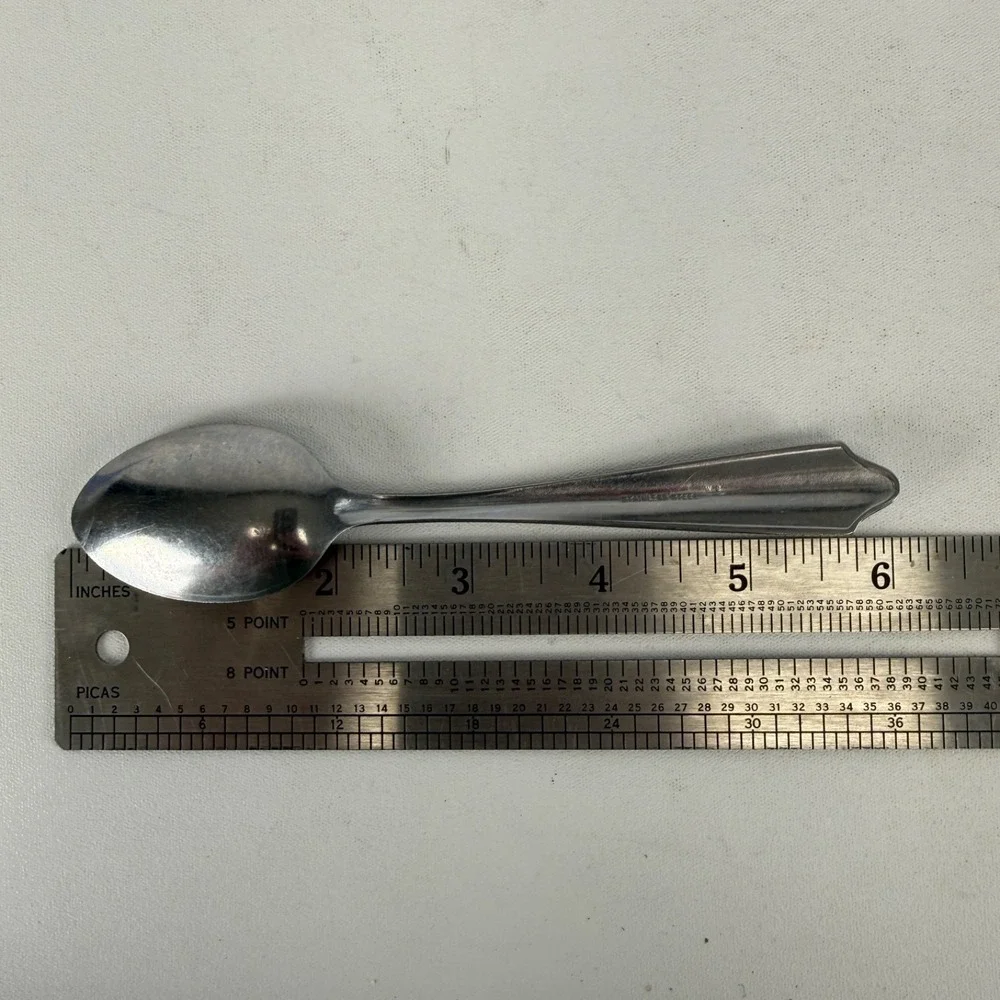 WBW WB/W Wallace Bros Wallingford Stainless Steel WBW Teapoon Set of 5